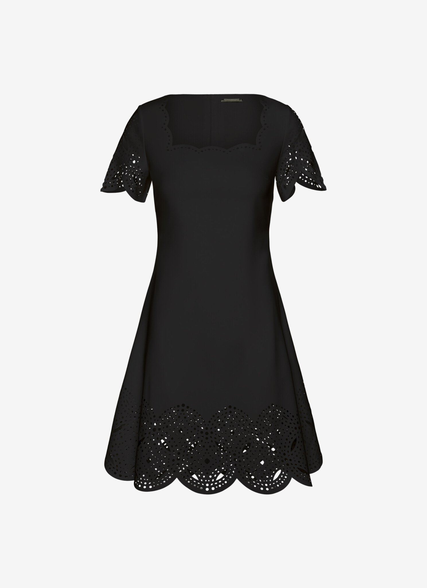 Mini Short-Sleeved Dress in Black