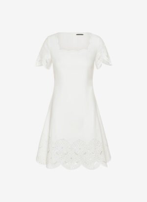 Mini Short-Sleeved Dress in White