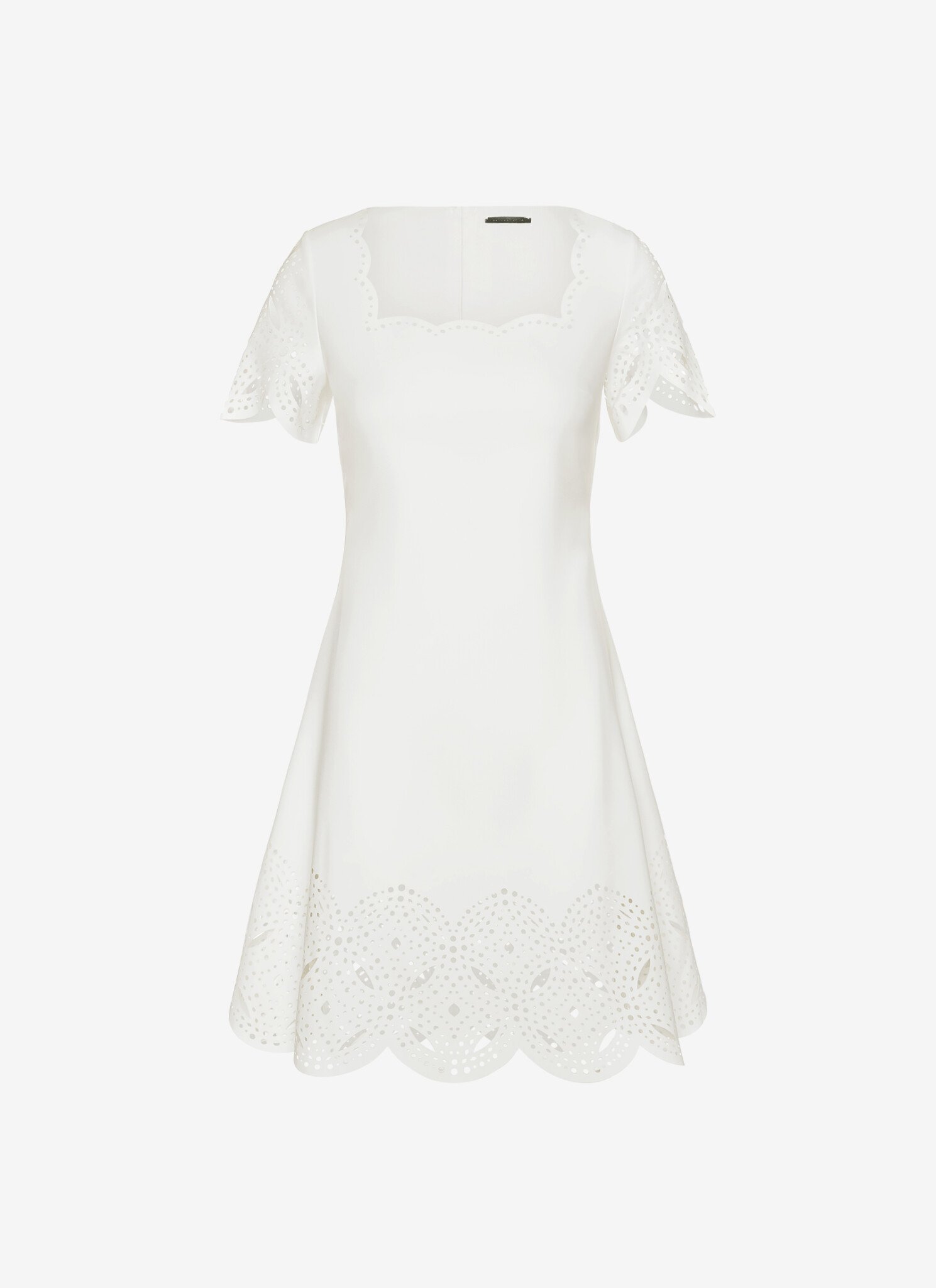 Mini Short-Sleeved Dress in White