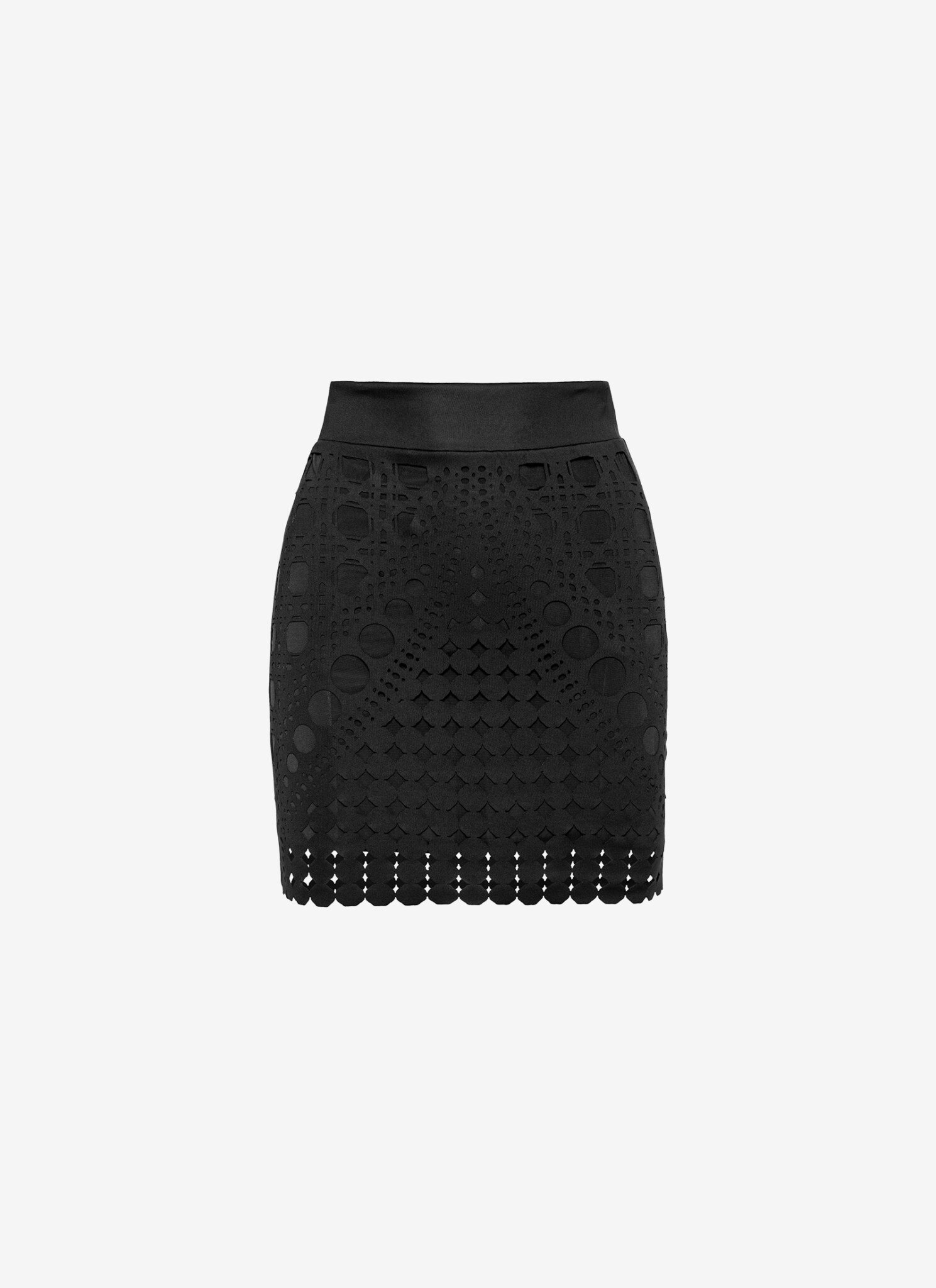 Mini Skirt in Black Scuba