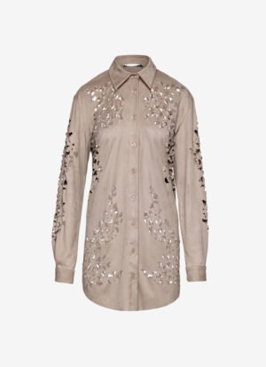 Overshirt In Taupe Suede