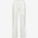 Paneled Full Lenght Cargo Pants in White