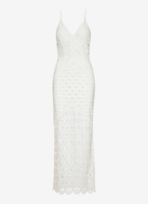 Paneled Maxi Dress in White
