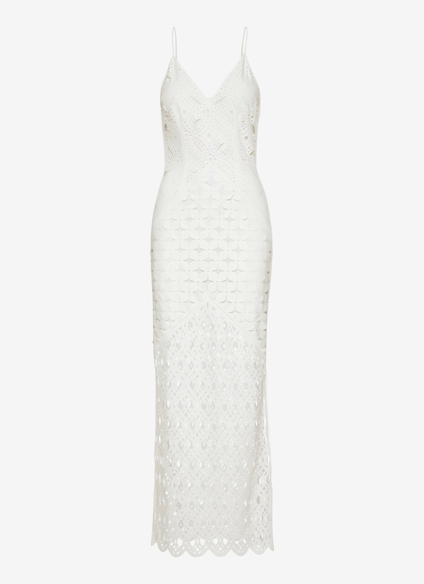 Paneled Maxi Dress in White