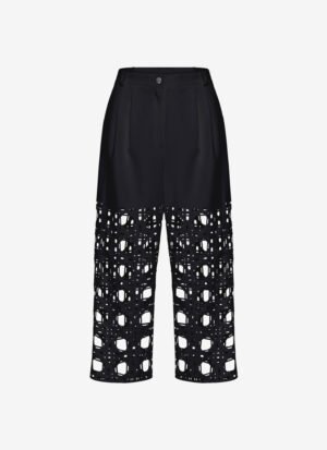 Pleated Cropped Pants in Black