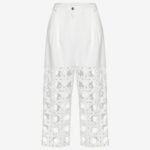 Pleated Cropped Pants in White