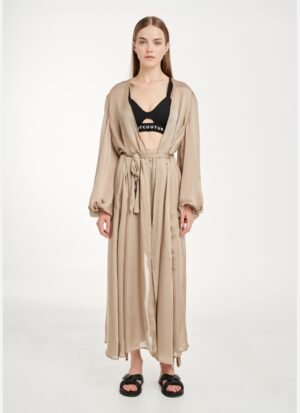 Sheer Robe In Taupe
