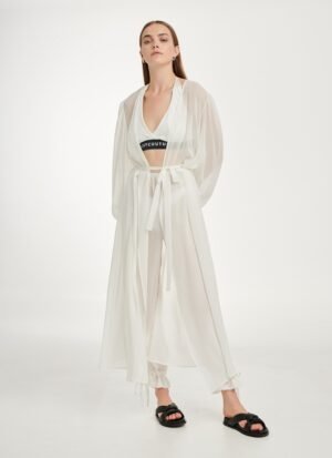 Sheer Robe In White