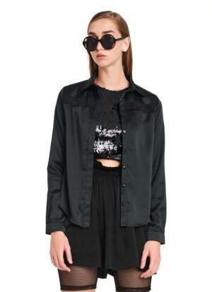 Shirt In Black Satin