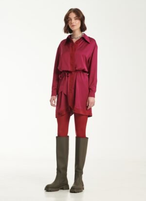 Shirtdress In Grenat