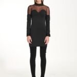 Strapless Dress In Black Scuba