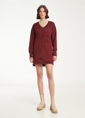 Sweater Dress In Burgundy
