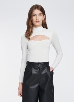 Sweater With Cut-outs in White