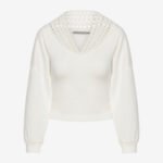 Sweater with V-Neckline in White