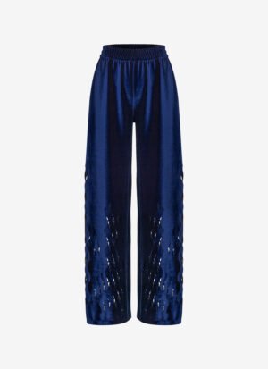 Sweatpants in Blue Velour