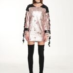 Sweatshirt Dress In Pink Sequin