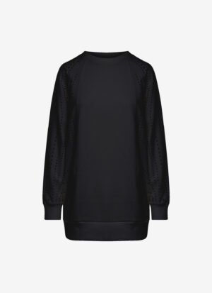 Sweatshirt with Reglan Sleeves in Black