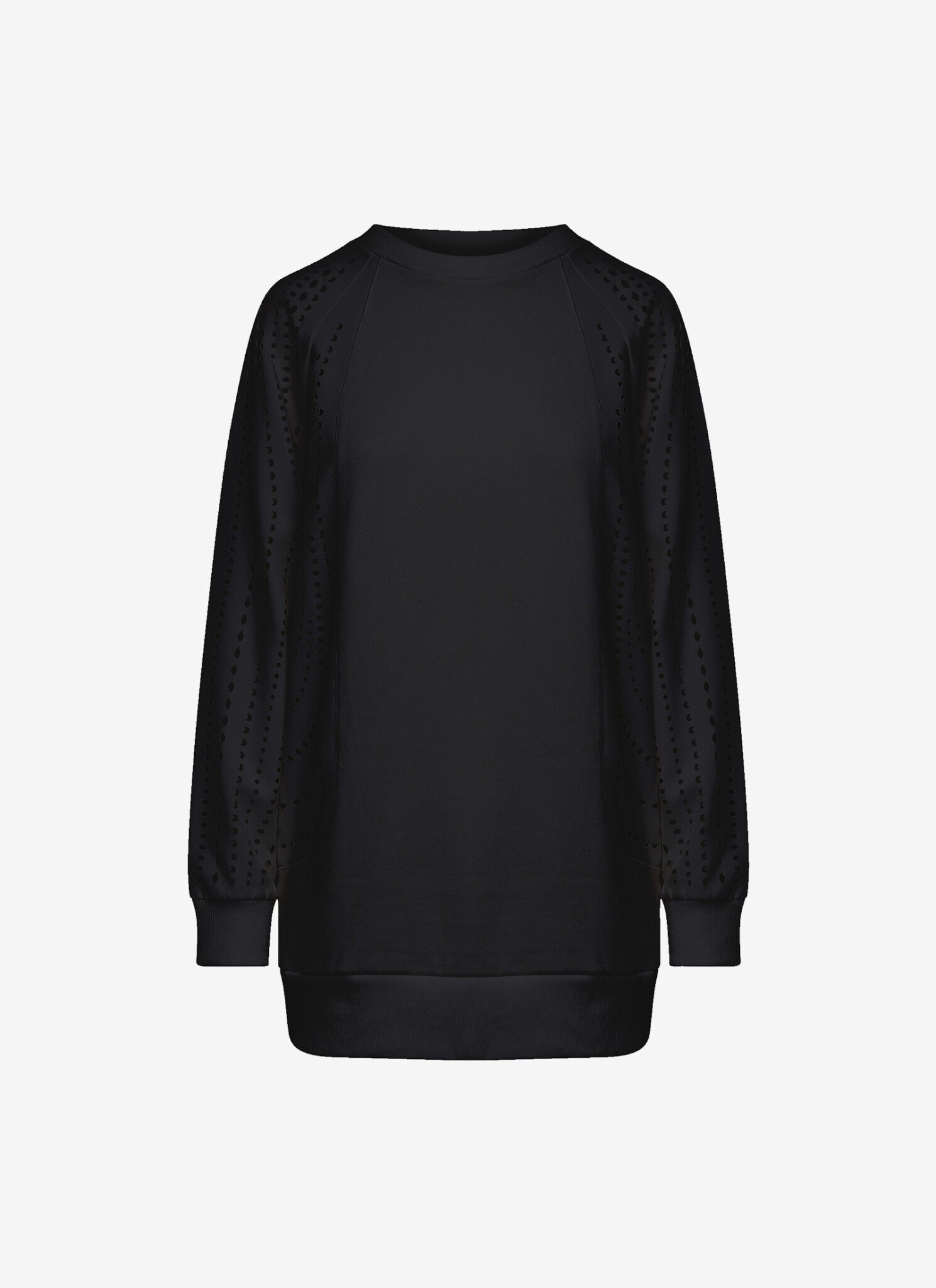 Sweatshirt with Reglan Sleeves in Black