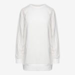 Sweatshirt with Reglan Sleeves in White