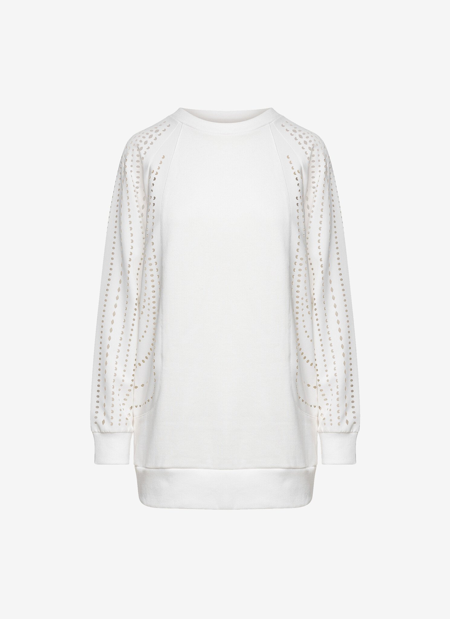 Sweatshirt with Reglan Sleeves in White