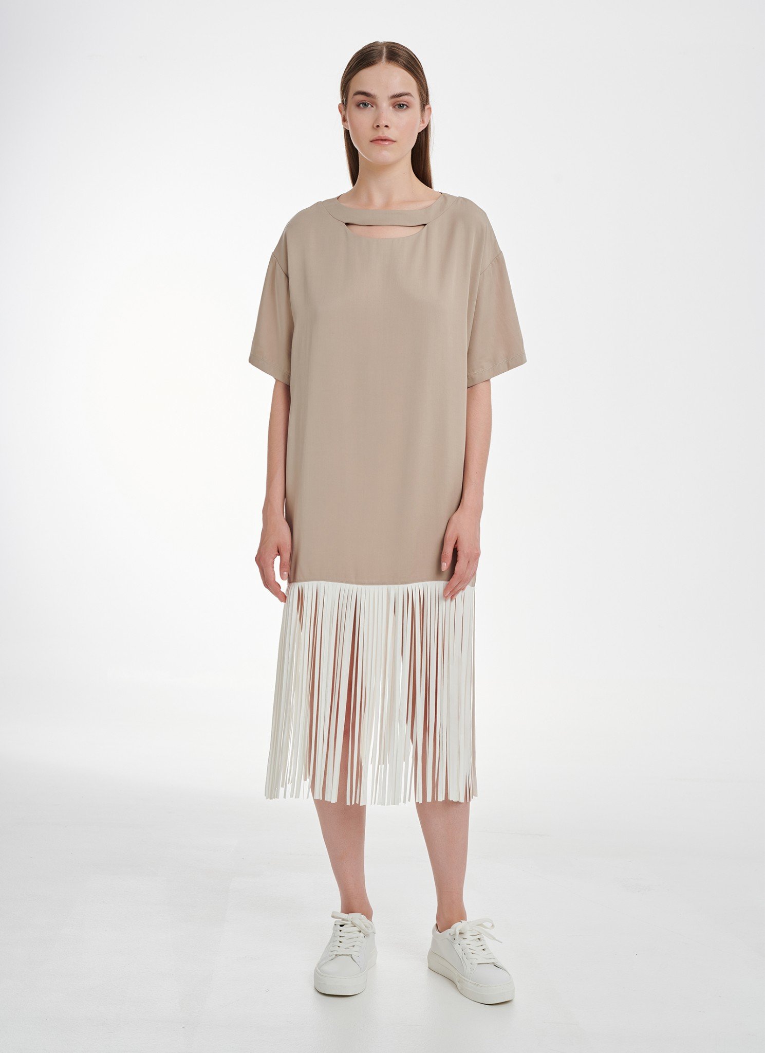 T-Shirt Dress in Taupe