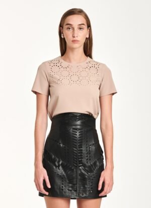 T-Shirt In Beige Rayon