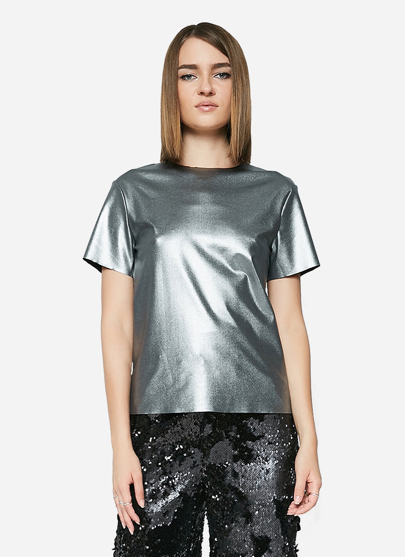 T-Shirt In Metallic Foil