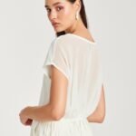 T-Shirt In White Chiffon