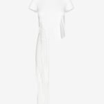 T-Shirt with Fringes In White