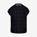 T-Shirt with Laser-Cut Print at Back in Black