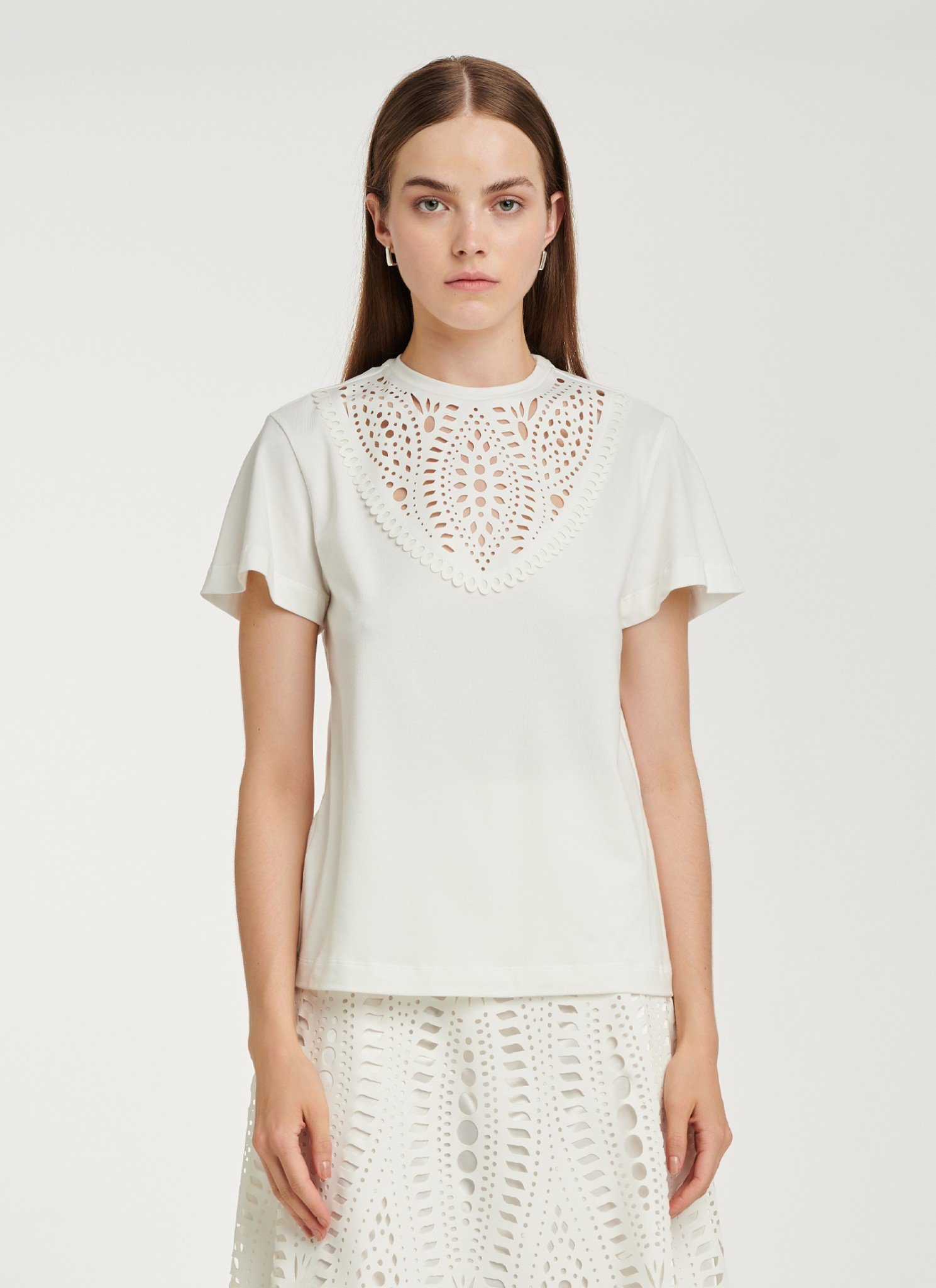 T-Shirt with Patch in White