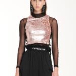 Tank Top In Pink Sequin