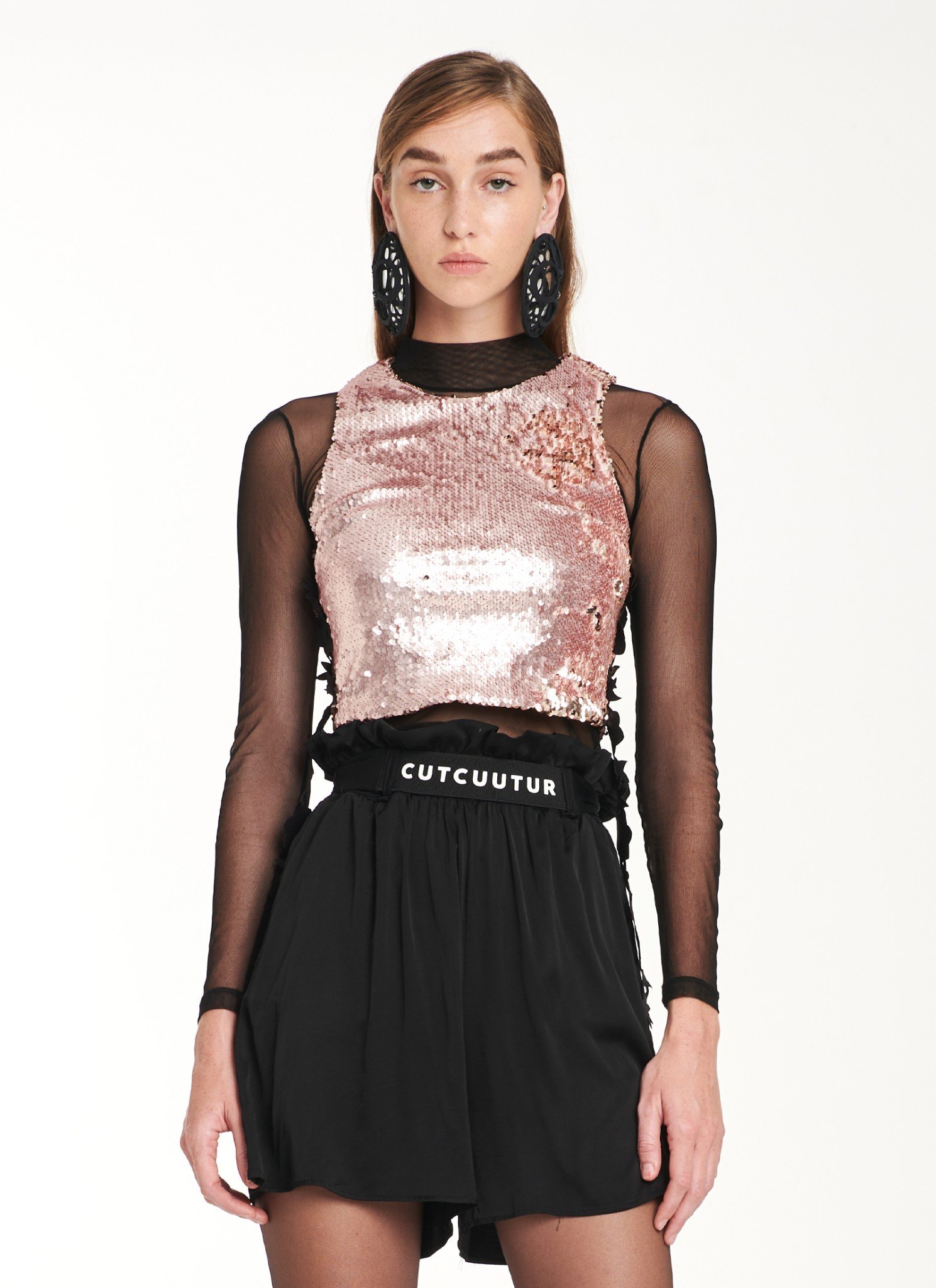 Tank Top In Pink Sequin