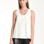 Tank-Top In White Crepe