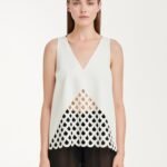 Tank Top in White Crepe