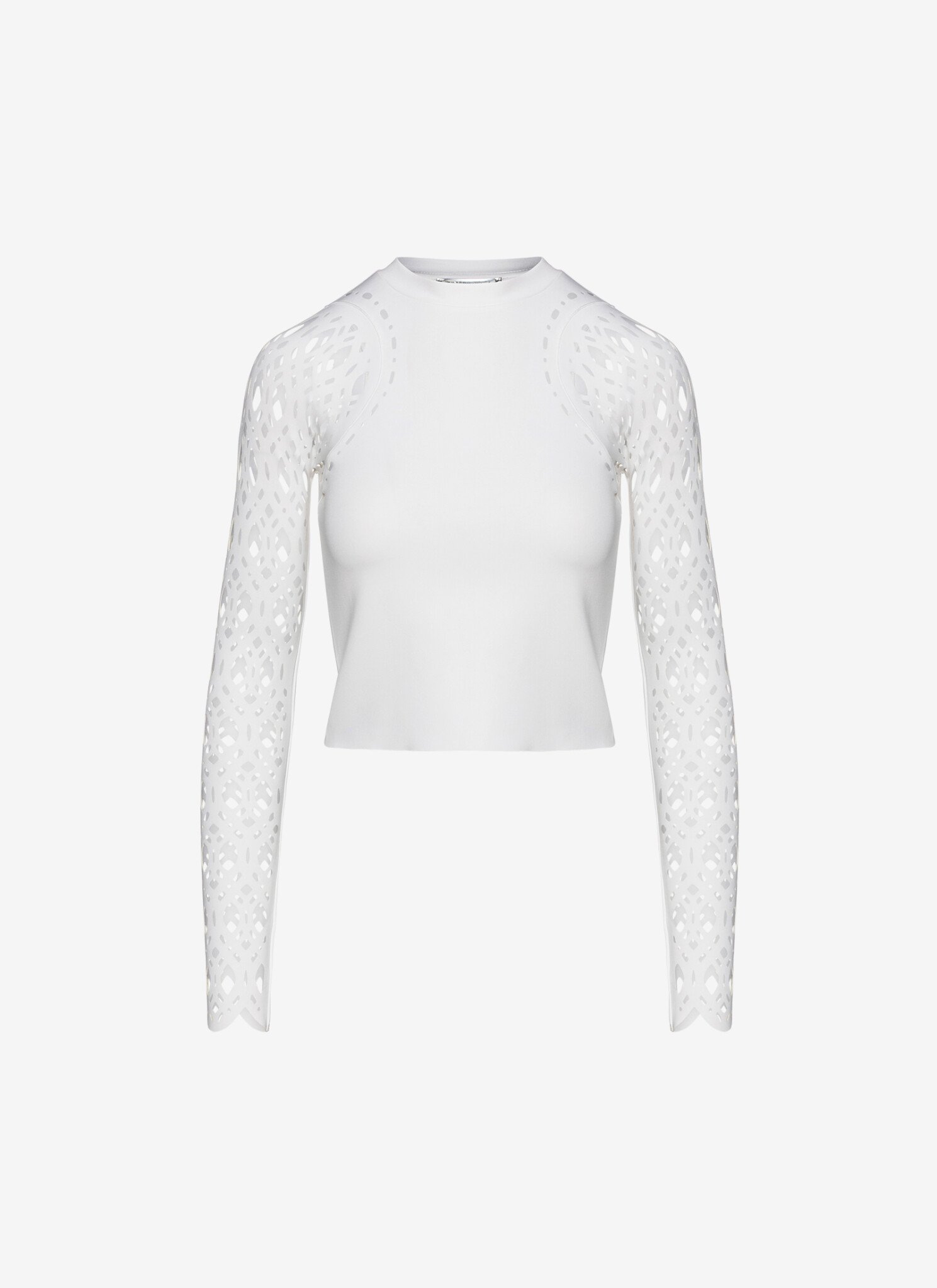 Cropped Long-Sleeved Top in White