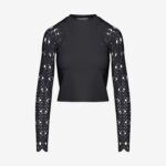 Cropped Long-Sleeved Top in Black