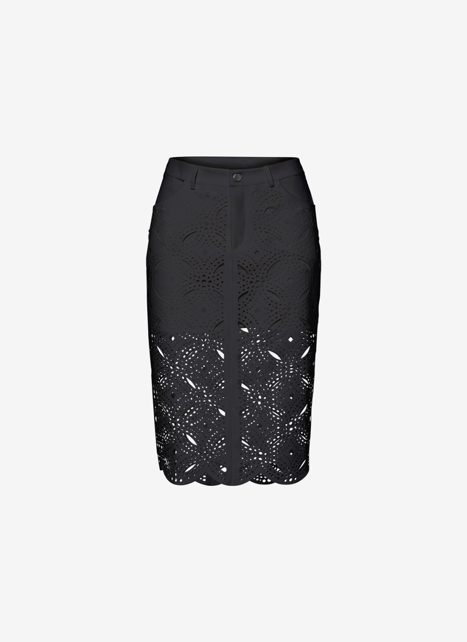 Knee-Lenght Pencil Skirt in Black