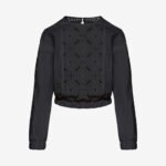 Paneled Long-Sleeved Baggy Top in Black