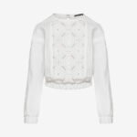 Paneled Long-Sleeved Baggy Top in White