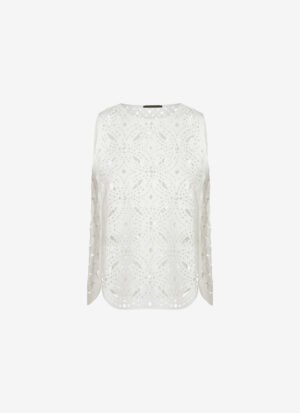 Paneled Tank Top in White