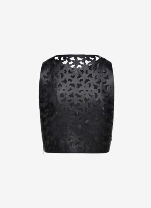 Eco-Leather Cropped Tank Top