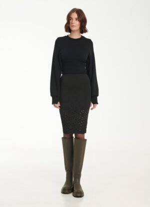 Knee Lenght Skirt In Black