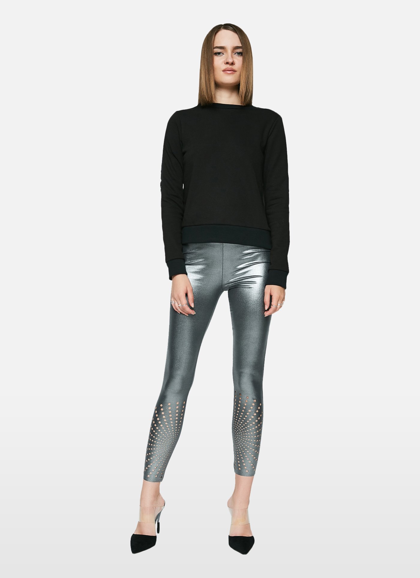 Leggings In Metallic Foil
