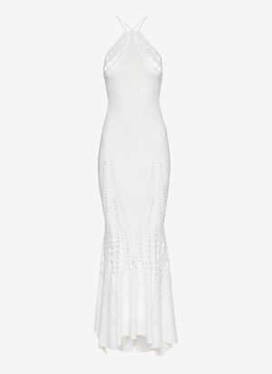 Maxi Mesh Dress in White