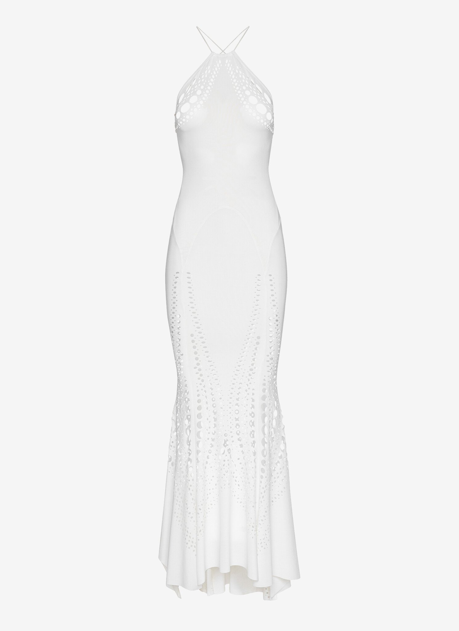 Maxi Mesh Dress in White