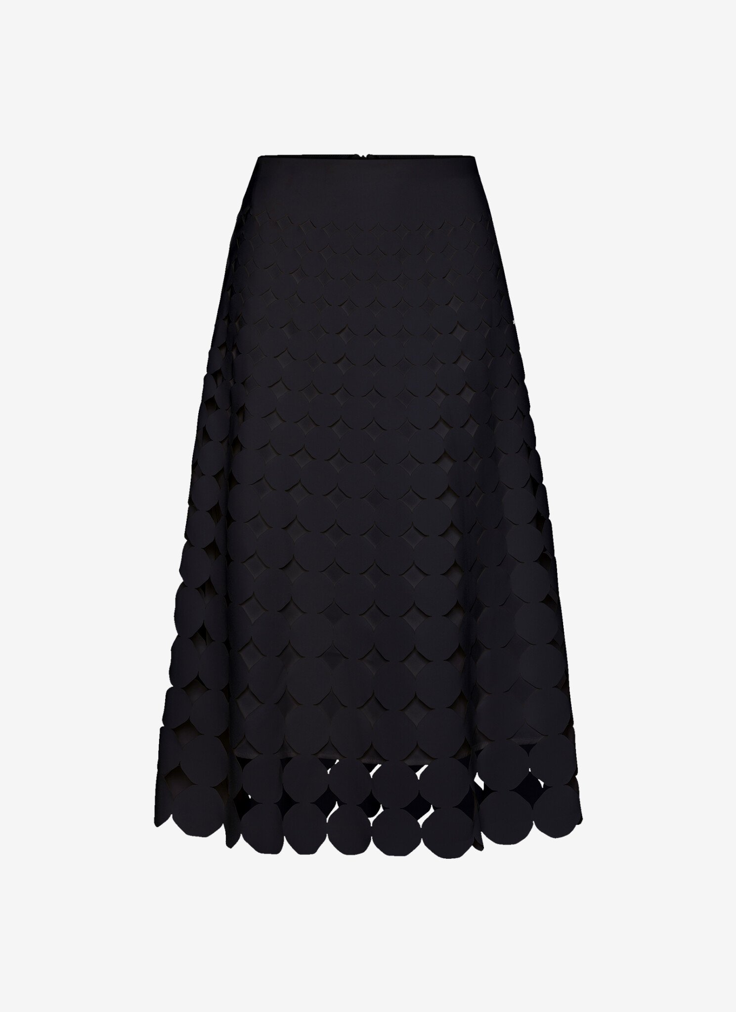 Midi A-Line Skirt in Black