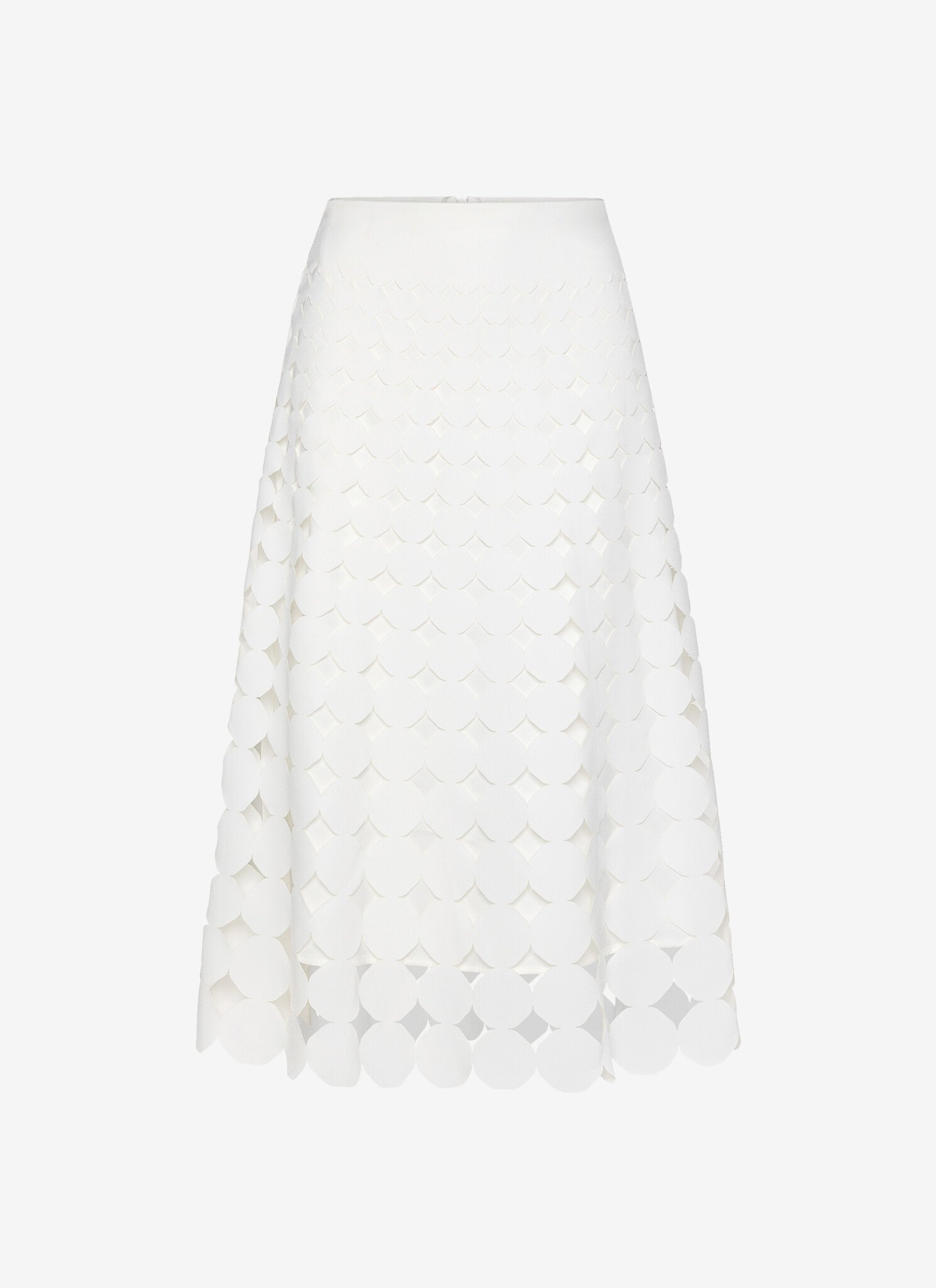 Midi A-Line Skirt in White