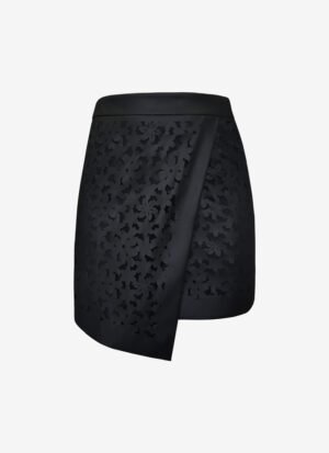 Mini Wrap Skirt in Eco-Leather