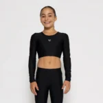 Μακρυμάνικο Τοπ με στρογγυλή λαιμόκοψη και κλειστή πλάτη